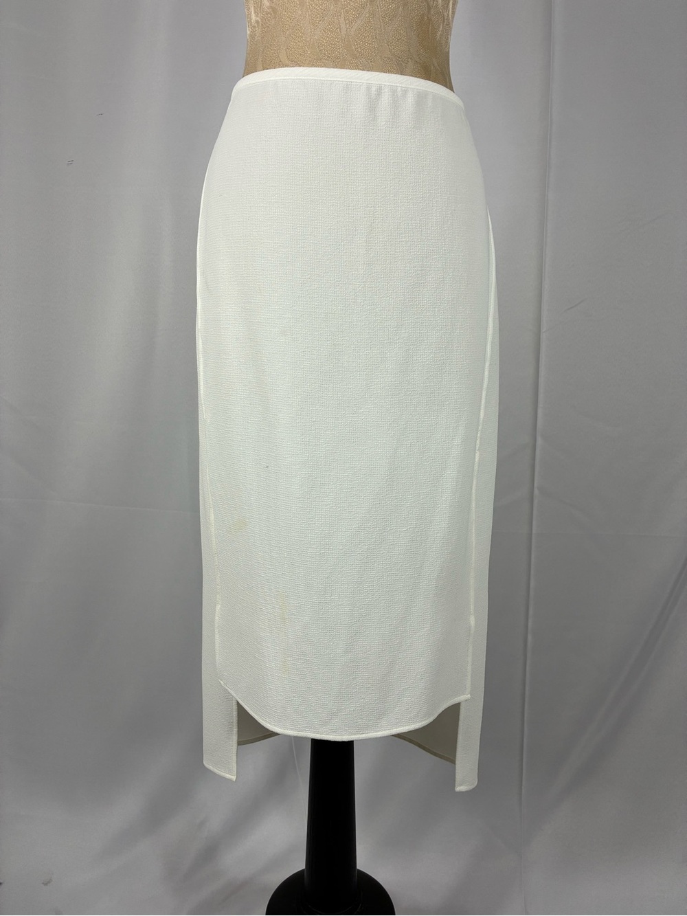 BCBGMaxAzria Cream High-Low Midi Skirt
